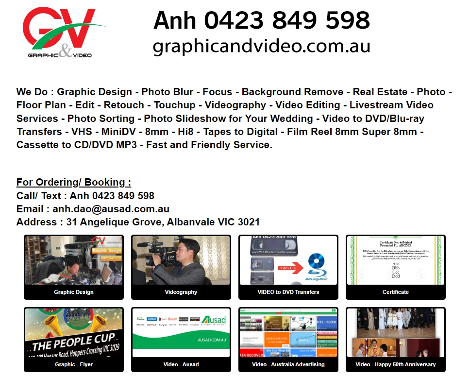 www.VIDEOtoDVDTransfers.com.au | VIDEO to DVD - USB - Hard Disk Drive - Transfers | Fast - Friendly Service | www.VIDEOtoDVDTransfers.com.au | VHS/VHS-C/Mini DV/Digital 8/Betamax Tapes
