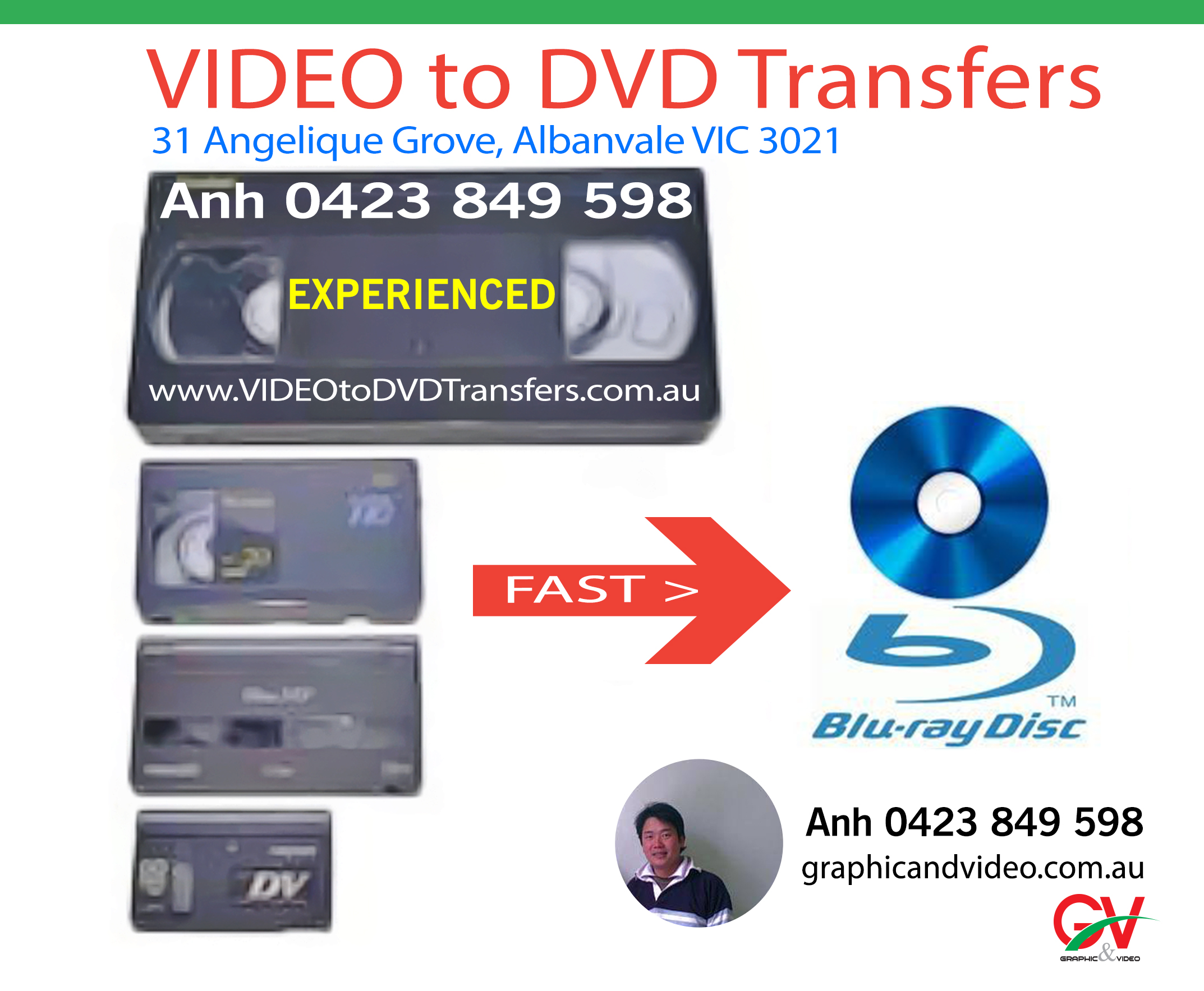 www.VIDEOtoDVDTransfers.com.au | VIDEO to DVD - USB - Hard Disk Drive - Transfers | Fast - Friendly Service | www.VIDEOtoDVDTransfers.com.au | VHS/VHS-C/Mini DV/Digital 8/Betamax Tapes